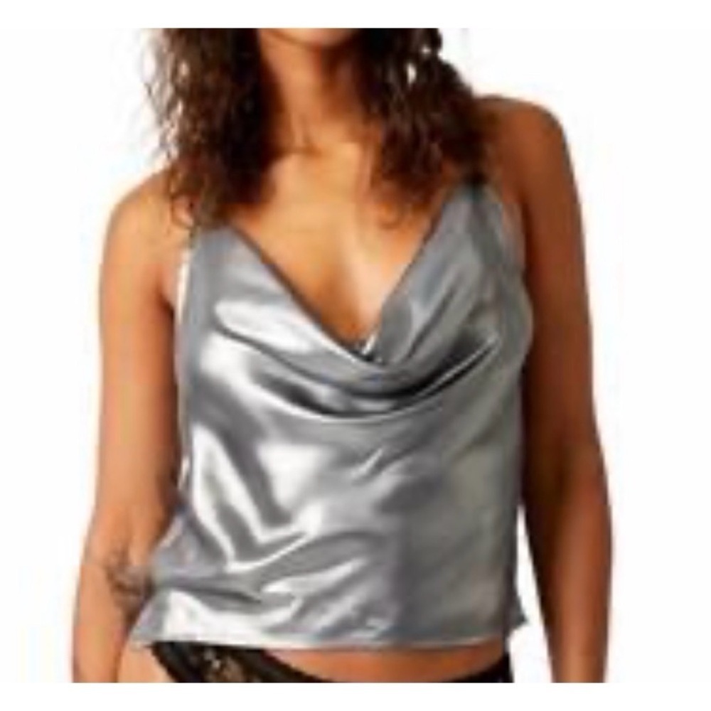 Intimately Free People Sunset Shimmer Woven Cami Silver
